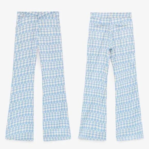 Zara Satin Effect Geometric Printed Pants S - Picture 4 of 5